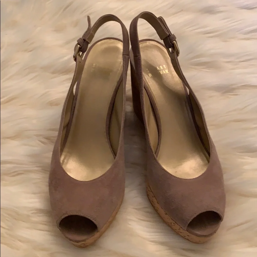 Stuart weitzman suede leather wedge shoes size 9 - Picture 3 of 5